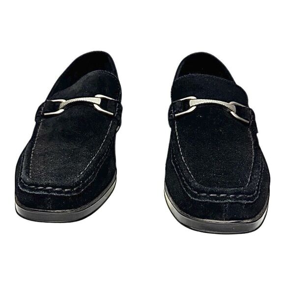 Stacy Adams Newcomb Moc Toe Bit Loafers Black Suede Size 7.5 M Slip-On Pre-Owned - Picture 10 of 11